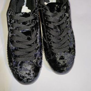 Misbehave - Black Velvet Sneakers NWOT